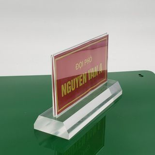 Biển chức danh mica , Biển tên quân đội để bàn kích thước 8x15cm