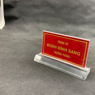 Biển chức danh mica , Biển tên quân đội để bàn kích thước 8x15cm