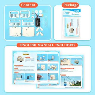 Đồ chơi lắp ghép bằng gỗ mô hình cáp treo tự động DIY-197