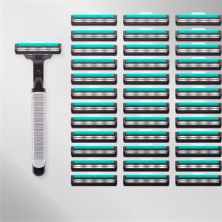 Dao Cạo Râu 2 Lưỡi kèm 36 Đầu Thay Thế