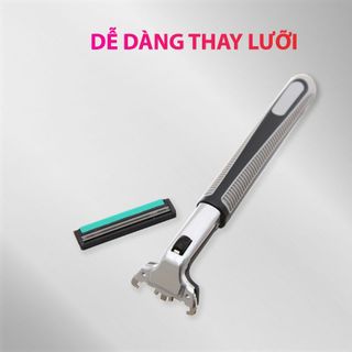 Dao Cạo Râu 2 Lưỡi kèm 36 Đầu Thay Thế