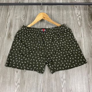 Quần đùi ngủ nam thun cotton họa tiết mặc cực mát