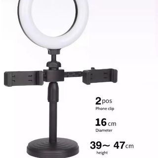 ĐÈN LIVESTREAM 16CM 2 KHUNG KẸP ĐIỆN THOẠI