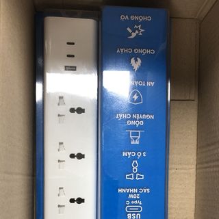 Ổ Cắm Điện Type C Sạc Nhanh 20W - Đầy thêm 50% pin trong 30 phút, sạc cùng lúc 2 điện thoại