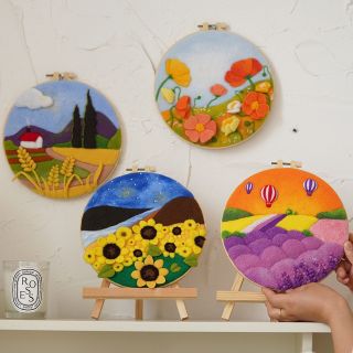 Tranh Len Nỉ Thủ Công Handmade , Bộ Quà Tặng Thủ Công Độc Đáo, Đầy Sáng Tạo Gồm Giá ĐỠ , Kèm bộ thủ công . ( Sản Phẩm phù hợp cho doanh nghiệp ) ( Hàng, Giá Tận Xưởng )