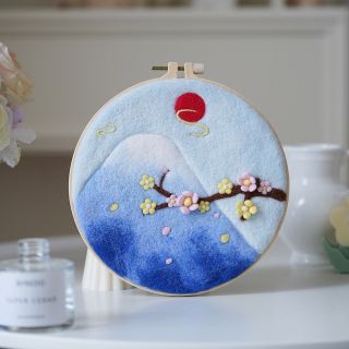 Bộ Quà Tặng Tranh Thủ Công Đan Len Nỉ 3D handmade Sáng Tạo, Mới Lạ, Độc Đáo 20*20cm  ( kèm phụ kiện kim,len,mút,khung ) Hàng, Giá Tận Xưởng )