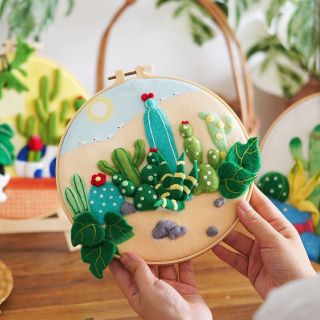 Bộ Quà Tặng Tranh Thủ Công Đan Len Nỉ 3D handmade Sáng Tạo, Mới Lạ, Độc Đáo 20*20cm  ( kèm phụ kiện kim,len,mút,khung ) Hàng, Giá Tận Xưởng )