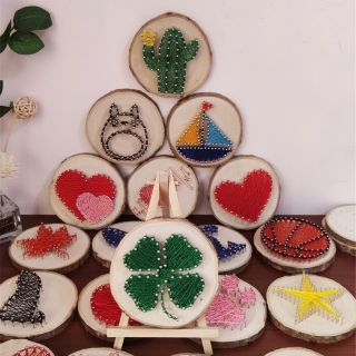 Bộ Quà Tặng Tranh Thủ Công Chỉ Đinh Hoạ Tiết Handmade Đầy Sáng Tạo, Đầy Độc Đáo 11*11cm  ( Hàng, Giá Tận Xưởng )