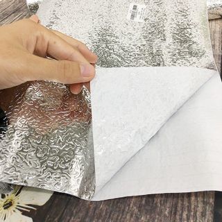 HL027-Giấy bạc dán bếp cách nhiệt cuộn decal dán tường nhà bếp chống thấm bền đẹp