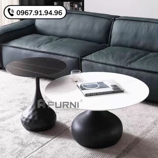 Bộ bàn sofa mặt đá tròn chân sắt sơn tĩnh điện nhập khẩu SL TS0952/45-75E giá sỉ