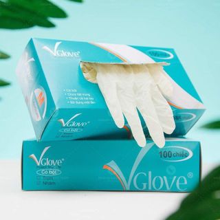 HỘP 100 CÁI, Găng tay y tế Khải Hoàn loại có bột (Vglove) VIP