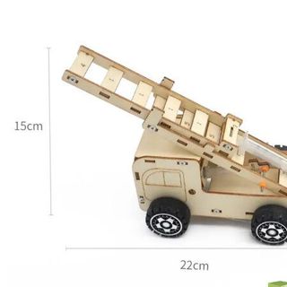 Đồ chơi lắp ghép thông minh bằng gỗ xe cầu thang nâng DIY-182