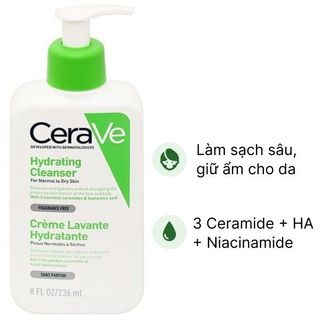 Sữa rửa mặt Cerave cho da thường và da khô 236ml