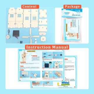 Đồ chơi lắp ghép năng lượng mặt trời Mô hình cối xay gió DIY-114