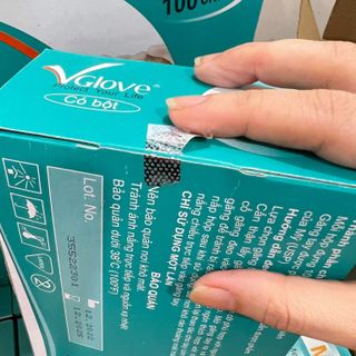 Găng tay y tế Khải Hoàn (Vglove) VIP có Bột hộp 100 chiếc