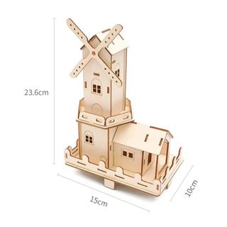 Đồ chơi lắp ghép thông minh bằng gỗ Mô hình cối xay gió bằng gỗ DIY-143