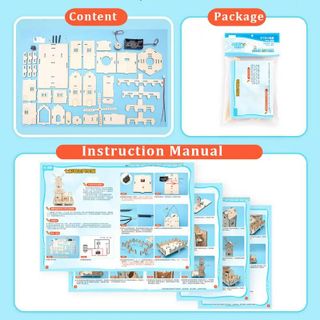 Đồ chơi lắp ghép thông minh bằng gỗ Mô hình cối xay gió bằng gỗ DIY-143