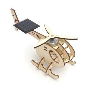 Đồ chơi lắp ghép thông minh bằng gỗ mô hình Máy bay trực thăng năng lượng mặt trời DIY-090