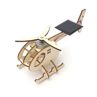 Đồ chơi lắp ghép thông minh bằng gỗ mô hình Máy bay trực thăng năng lượng mặt trời DIY-090 giá sỉ