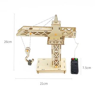 Đồ chơi lắp ghép thông minh bằng gỗ mô hình Tháp cần cầu điều khiển DIY-180