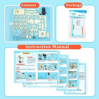 Đồ chơi lắp ghép thông minh bằng gỗ mô hình Tháp cần cầu điều khiển DIY-180