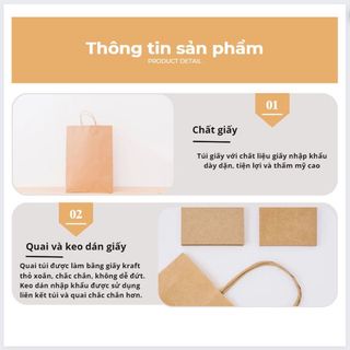 Túi giấy kraft nâu size nhỏ 15x10x4 trơn có quai, giấy dày định lượng 170 gsm, đựng son, mỹ phẩm