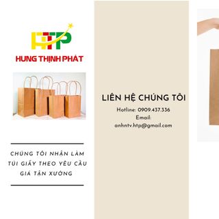 Túi giấy kraft nâu size nhỏ 15x10x4 trơn có quai, giấy dày định lượng 170 gsm, đựng son, mỹ phẩm