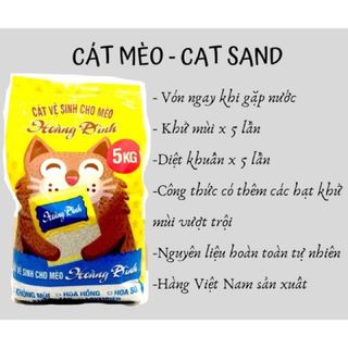 Cát vệ sinh cho mèo giá rẻ Hoàng Đình 5KG - Không mùi