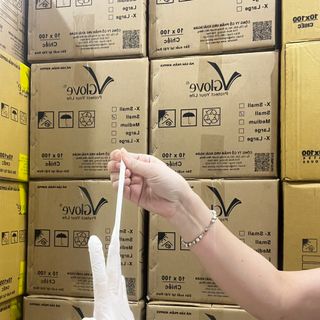Găng tay y tế Khải Hoàn (Vglove) VIP có Bột hộp 100 chiếc