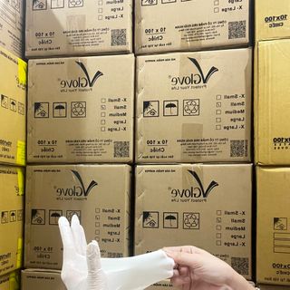 Găng tay y tế Khải Hoàn (Vglove) VIP có Bột hộp 100 chiếc