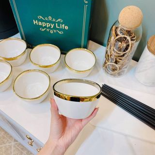 BỘ 6 CHÉN ĐŨA CAO CẤP HAPPY LIFE