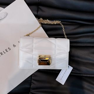 Túi xách quảng châu Blanche Chevron Chain Strap Clutch - 08B4058 (Chuyên sỉ túi xách sll, balo, ví, thắt lưng, túi Laptop)