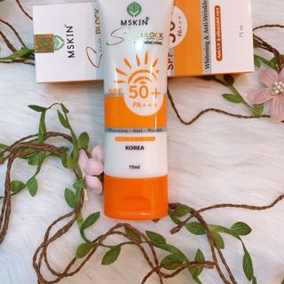 Kem chống nắng da mặt Mskin 75ml, nâng tone, lâu trôi, dùng được da dầu mụn