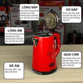 Ấm đun siêu tốc 2.0L Ladomax Ha-836