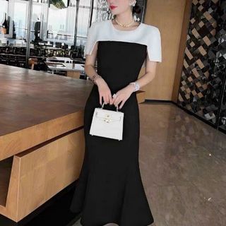 Đầm đuôi cá cổ choàng sang trọng hàng cao cấp