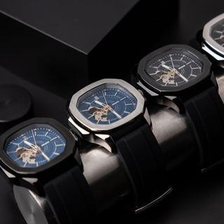 Đồng hồ nam Draco D23-DS68 “DongSon” Automatic đen xanh kết hợp chất liệu dây cao su non cao cấp màu đen-thời trangnam