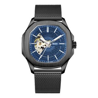 Đồng hồ nam Draco D23-DS68 “DongSon” Automatic đen xanh kết hợp chất liệu dây thép không gỉ màu đen-thời trang nam giá sỉ