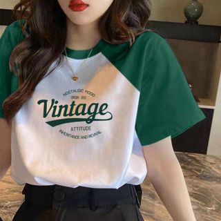 Áo thun phối tay nữ in chữ cổ điển freesize thun cotton mềm mịn thoáng mát-Thu