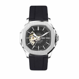 Đồng hồ nam Draco D23-DS68 “DongSon” Automatic trắng đen kết hợp chất liệu dây cao su non cao cấp màu đen-thời trangnam giá sỉ