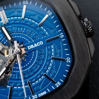 Đồng hồ nam Draco D23-DS68 “DongSon” Automatic đen xanh kết hợp chất liệu dây thép không gỉ màu đen-thời trang nam