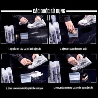 Chai Vệ Sinh Giày, Bình Xịt Tạo Bọt Tuyết Sneaker Làm Sạch Và Tẩy Trắng Giày Dép