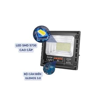 Đèn Pha Năng Lượng Mặt Trời Jindian JD-8200L 200W