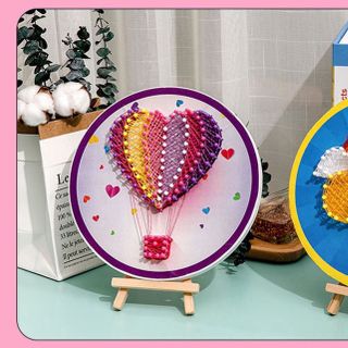 Tranh Thủ Công Đinh Màu Hoạt Hình Handmade Đầy Sáng Tạo, Độc Đáo 20x20cm kèm Bộ Phụ Kiện  ( Bộ Quà Tặng Thủ Công ) Hàng, Giá Tận Xưởng