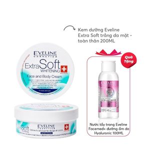 [ Mua 6 tặng 1 ] Kem dưỡng trắng da vùng mặt và toàn thân Eveline Extra Soft -200ml