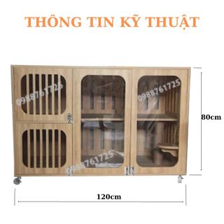 Chuồng Mèo Gỗ Hai Tầng, Nhà Cho Thú Cưng Gỗ MDF Cốt Xanh Chống Ẩm Giá Xưởng