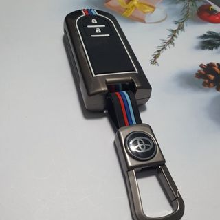 Ốp khóa kim loại phản quang-Ốp Chìa Khóa Xe Toyota Rush Wigo Avanza Hợp Kim Kẽm 2 Nút bảo vệ chìa khóa