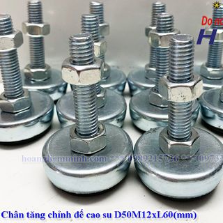 CHÂN TĂNG CHỈNH ĐẾ CAO SU D50M12xL60(mm)