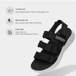 Sandal nam nữ Lucky Star 3 quai QB01-4 giá sỉ - giá bán buôn
