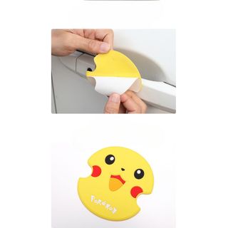 Bộ dán hõm xe hơi [ 8 chi tiết ] cute, dễ thương Doremon, Pikachu,..dán hõm xe, tay nắm chống xước