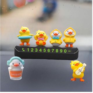 Sét 6 chú Vịt vàng mini đáng yêu trang trí taplo màn hình DVD, cửa sổ xe hơi, bàn làm việc và góc học tập dễ thương